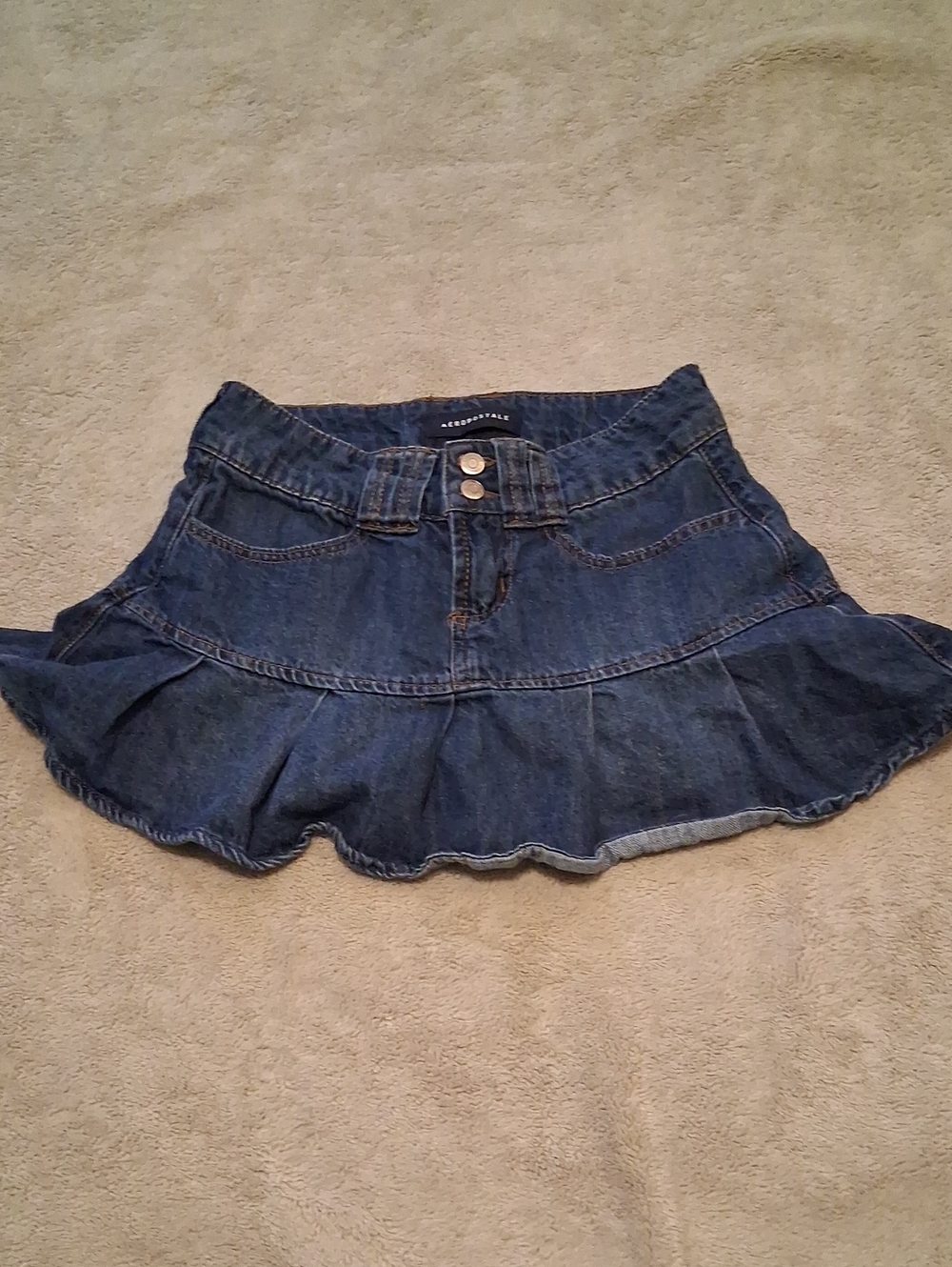 Aeropostale Blue Denim Flared Mini Skirt Size XS